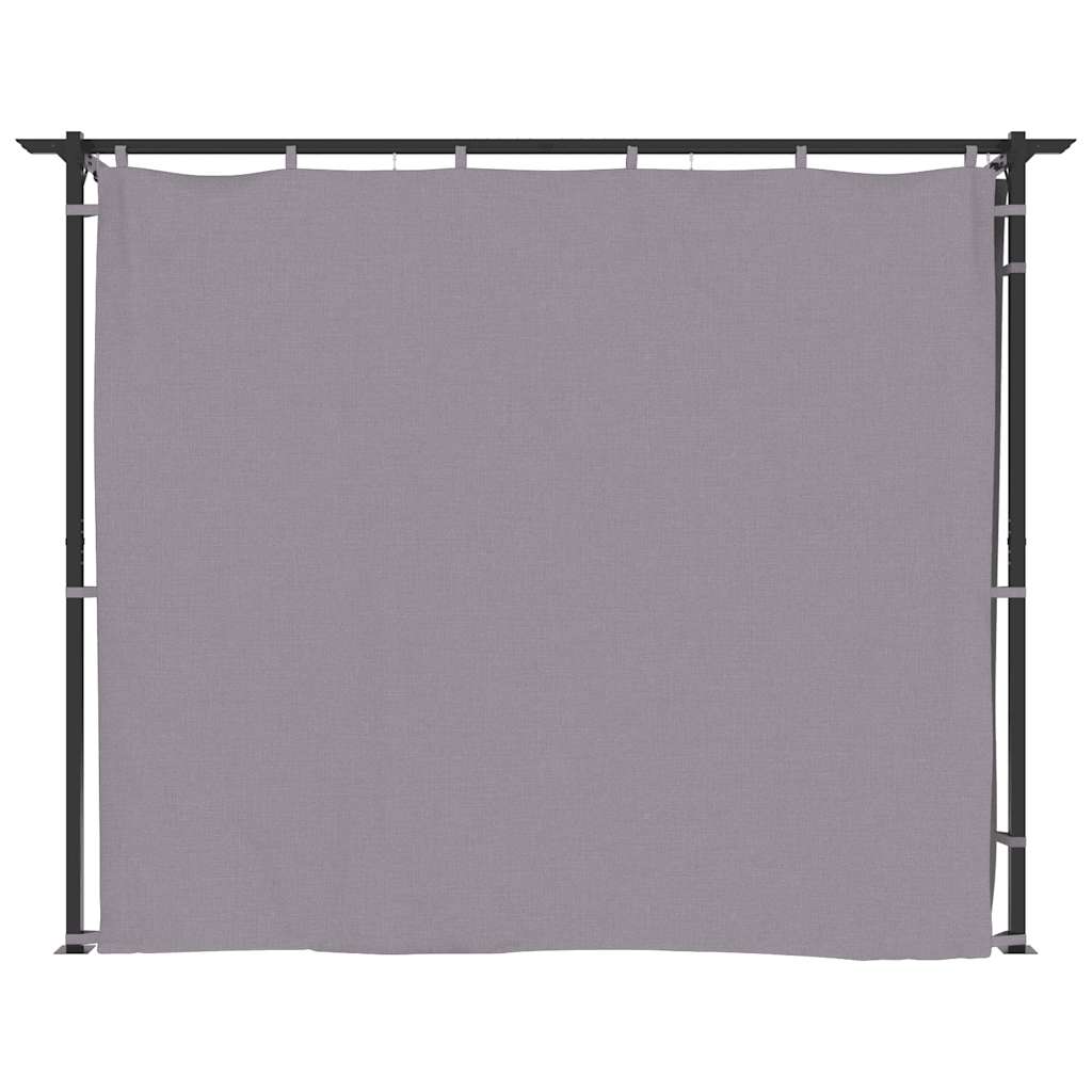 Pavillon mit Vorhängen 3x3 m Taupe Stahl