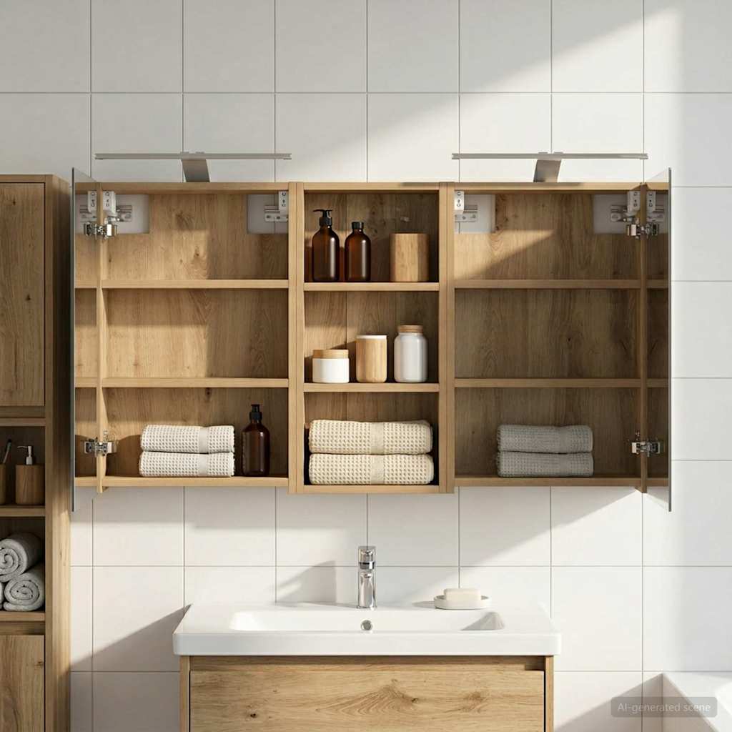 Badezimmerschrank-Set 3 pcs 80 x 10,5 x 50 cm Holzwerkstoff