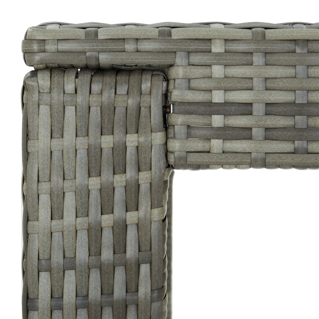 Garten-Bartisch Grau 60,5x60,5x110,5 cm Poly Rattan