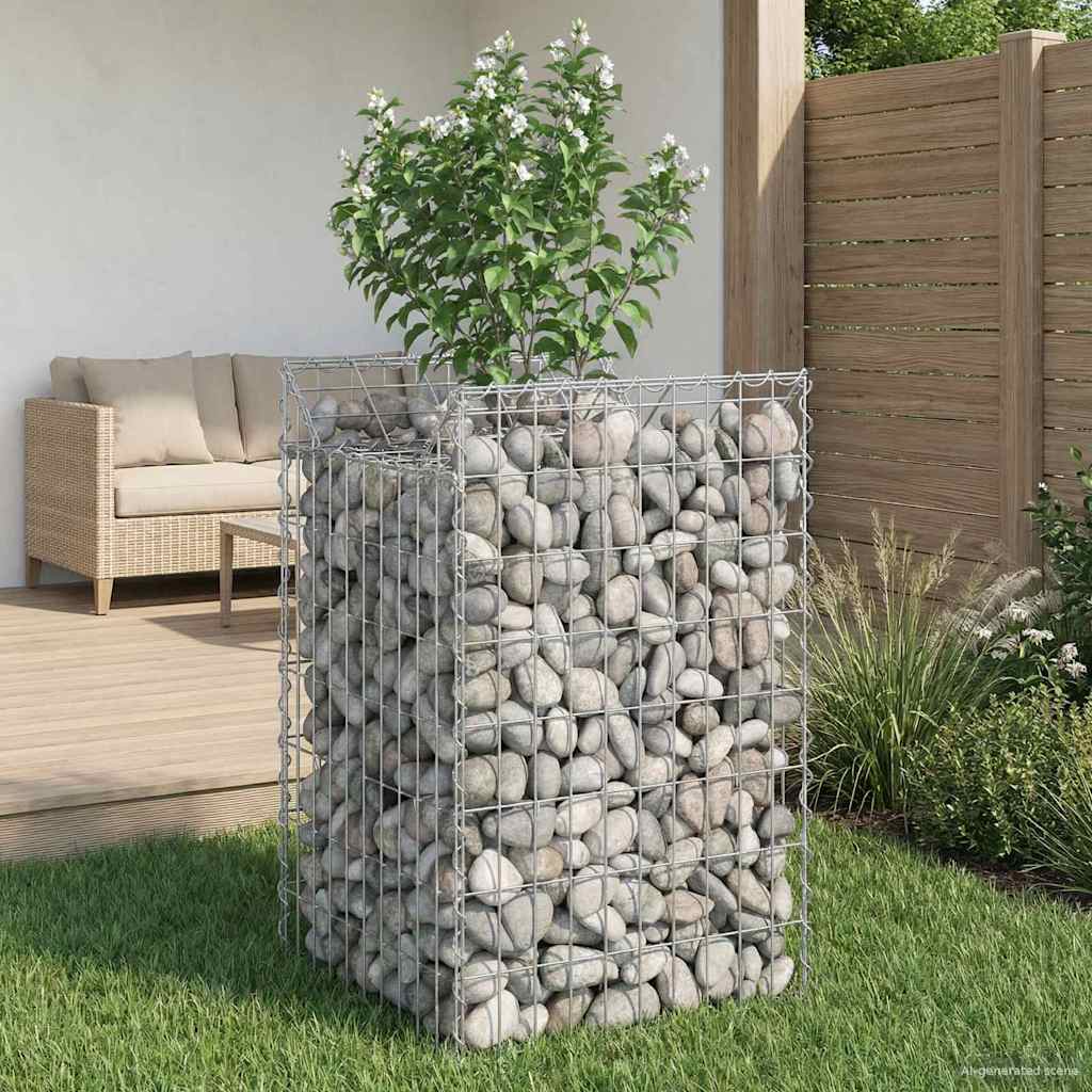 Gabionen-Hochbeet 2 pcs Silber