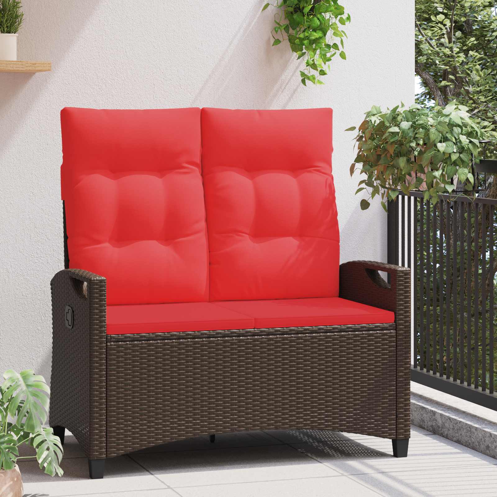 Gartenbank Schwarz 105 x 60 x 112 cm Stahl und Polyester