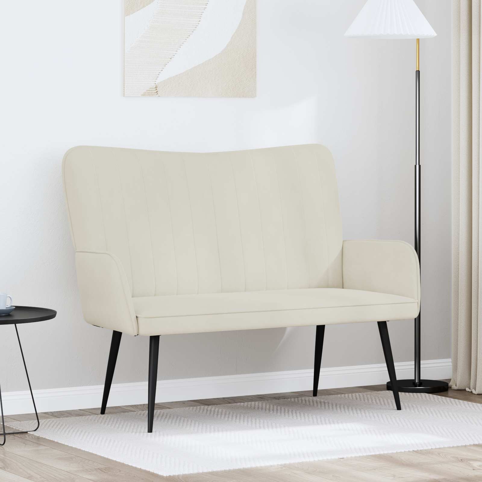 2-Sitzer Sofa Hellgrau 115 x 61 x 87 cm Samt (V)
