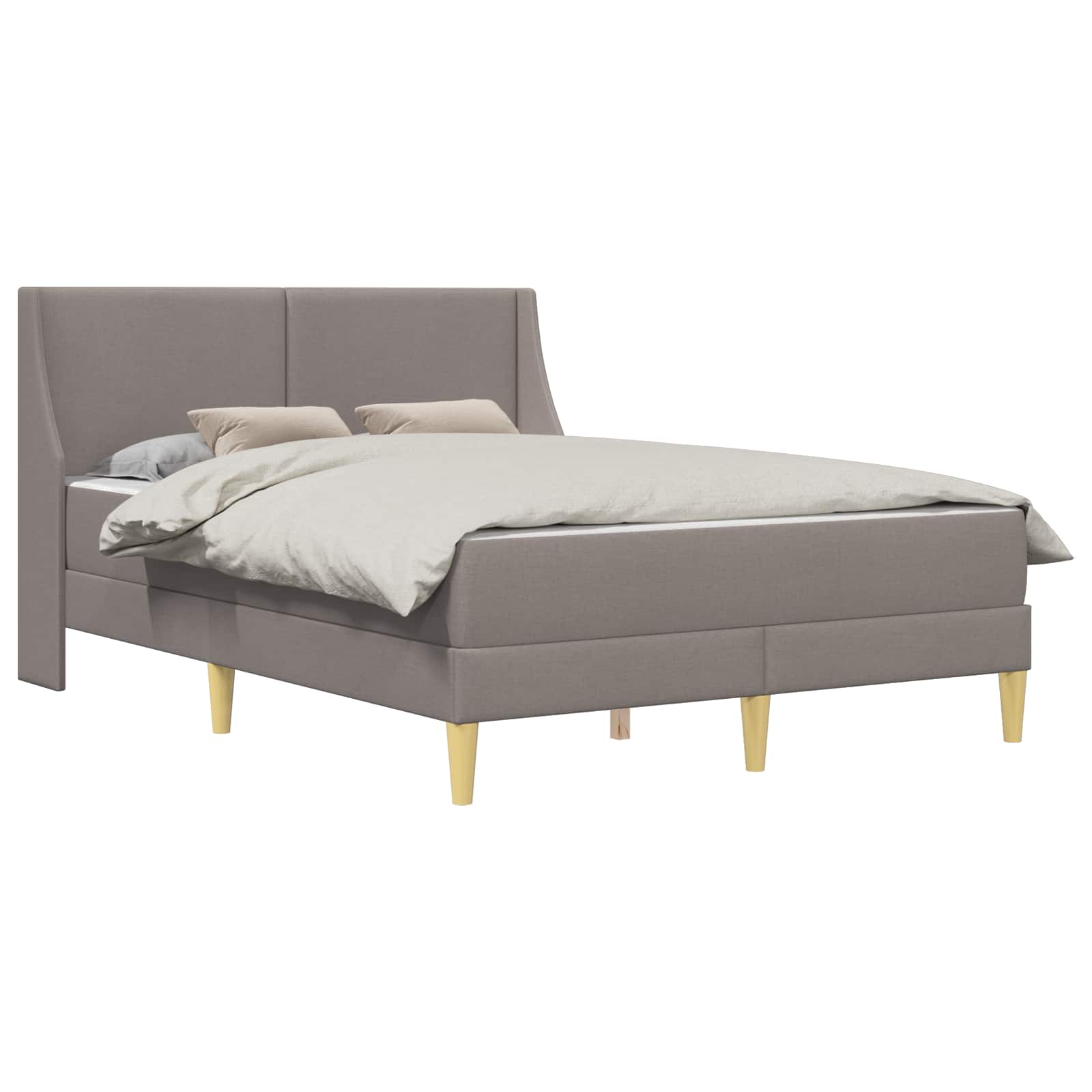 Bettgestell mit Matratze Hellgrau 80x 200 cm Polyester
