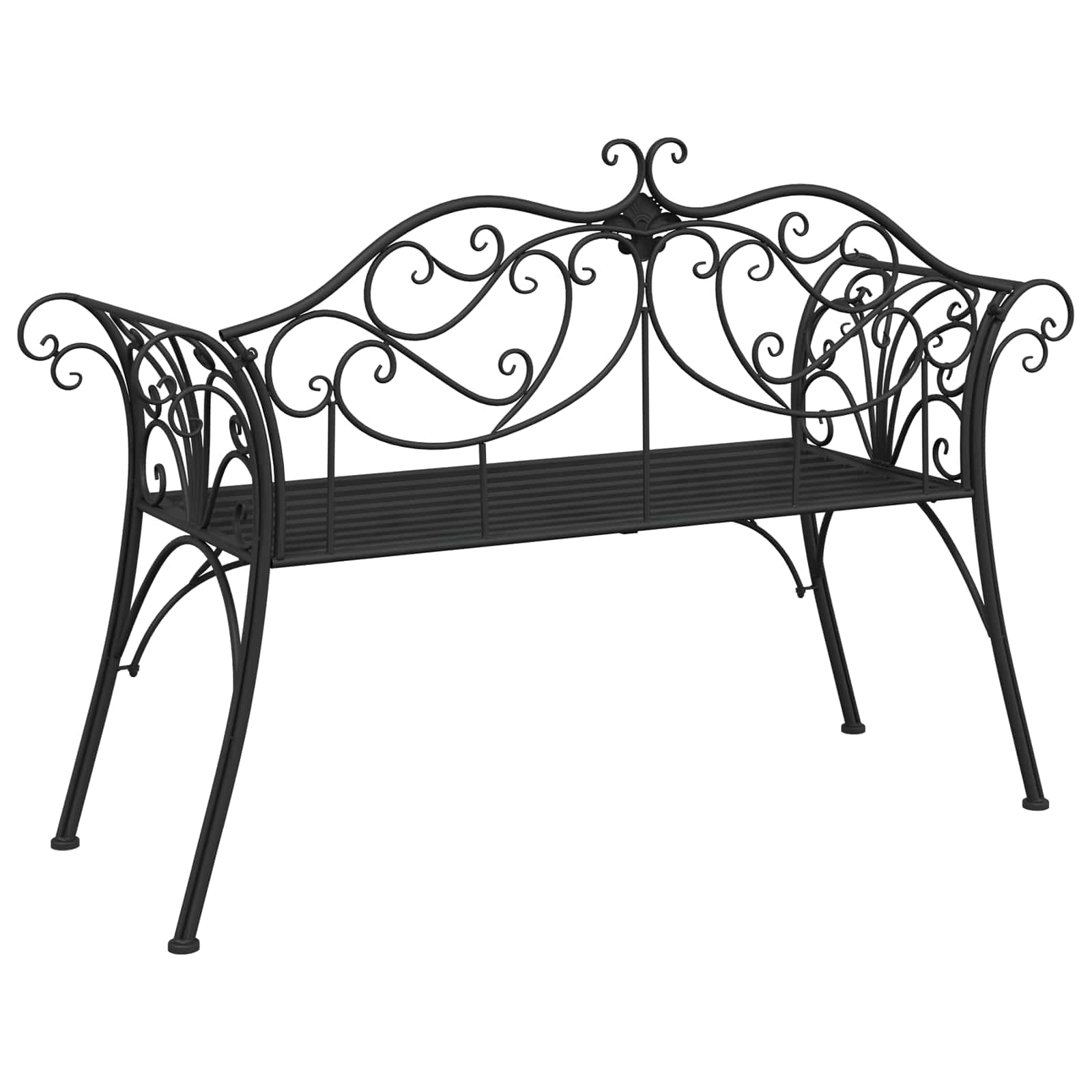 Gartenbank 2-Sitzanzahl 114 x 56,5 x 90 cm Stahl Silber Grau