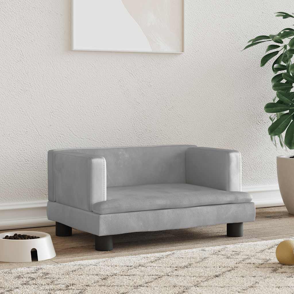 Hundebett Blau 80x45x30 cm Samt