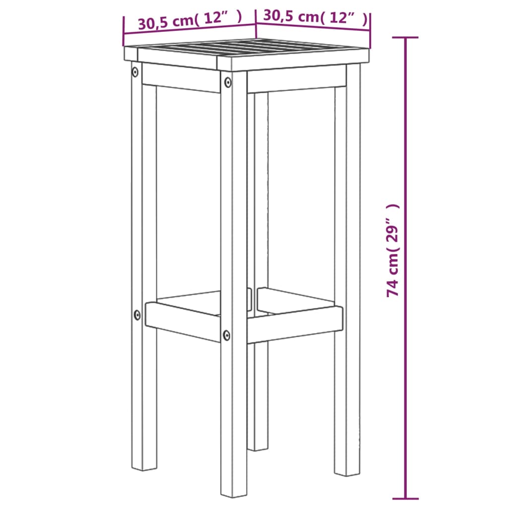 Barhocker 2 Stk. Massivholz Akazie