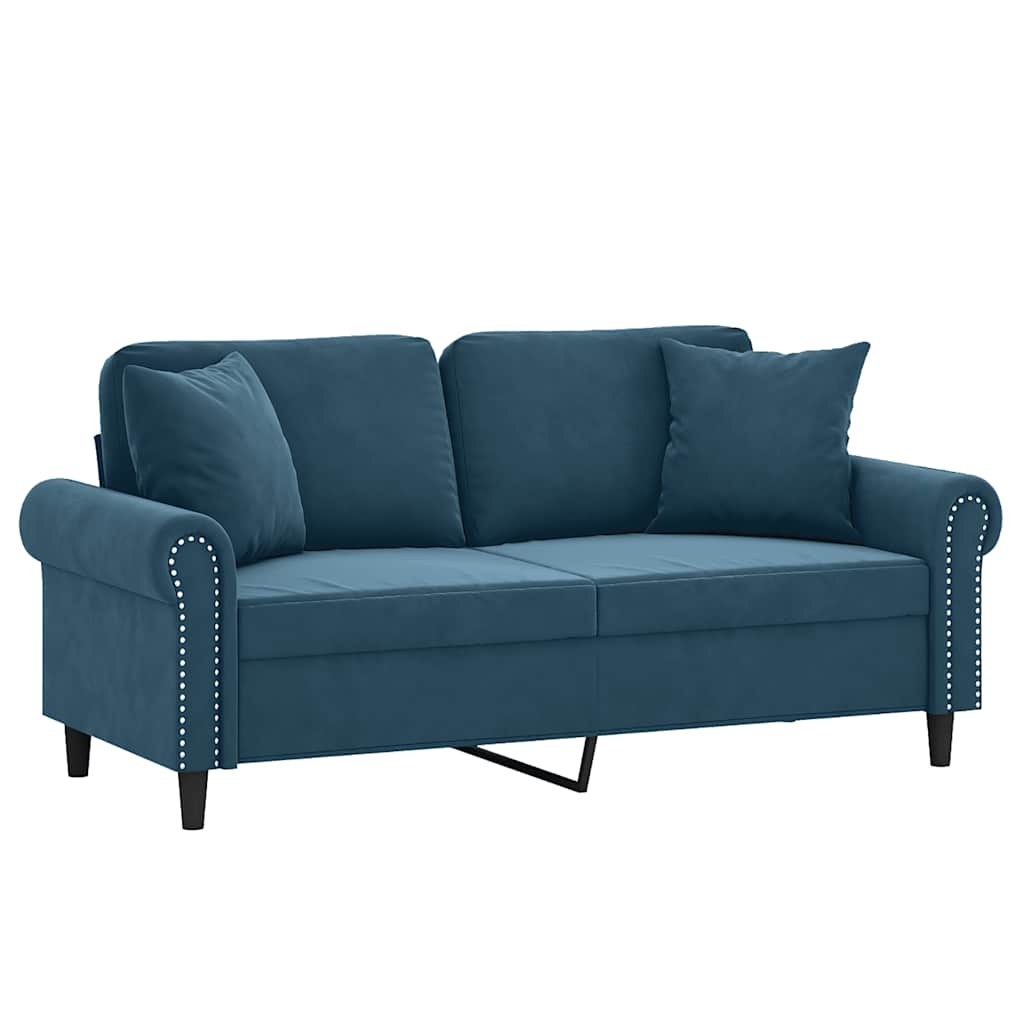 2-Sitzer-Sofa mit Zierkissen Dunkelgrün 120 cm Samt