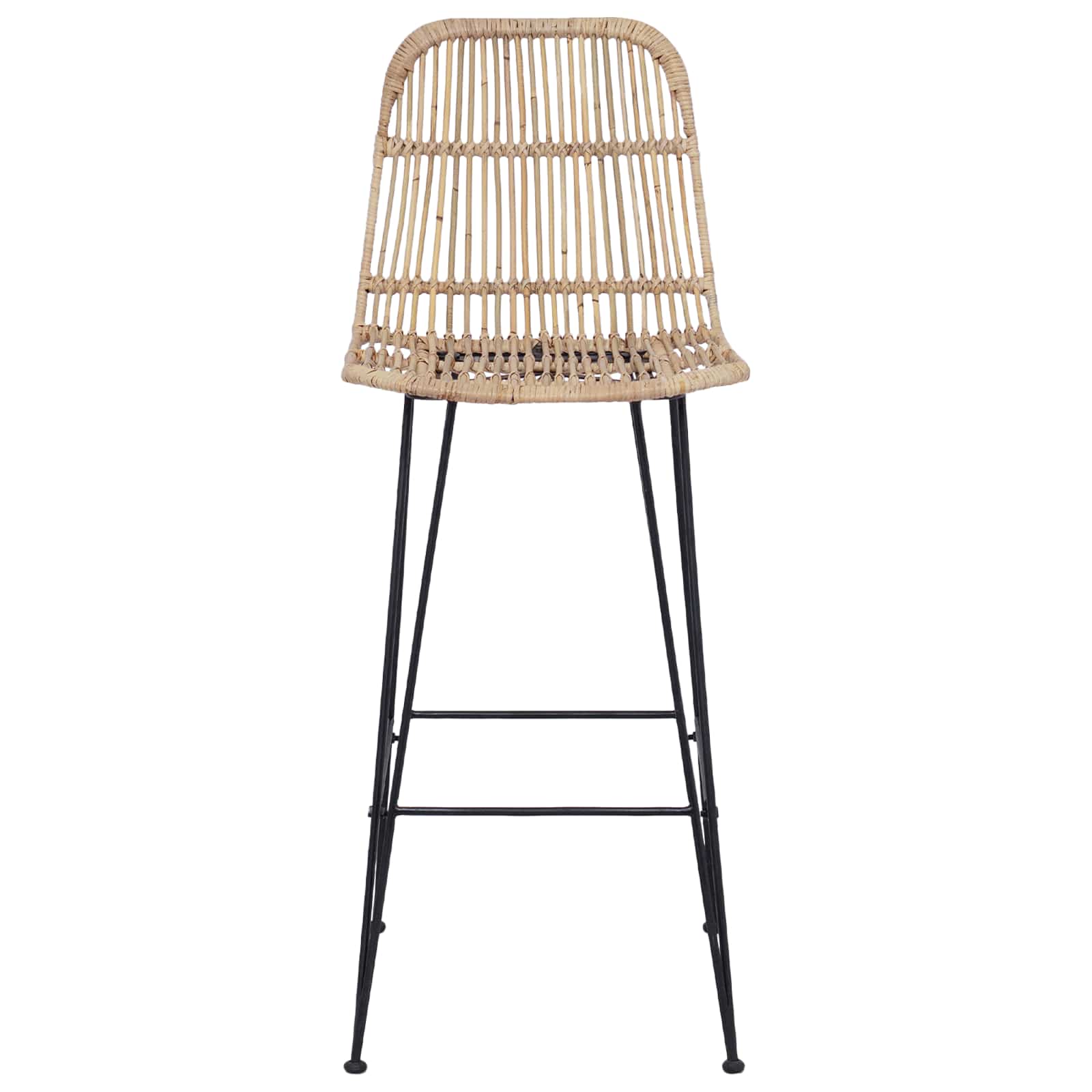 Barhocker 2 pcs Natur 44 x 55 x 109 cm Rattan und Stahl