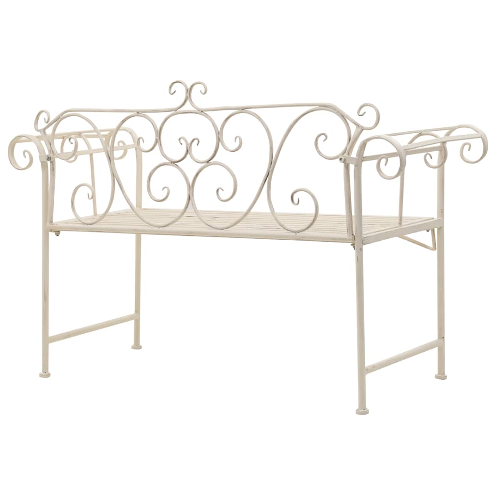 Gartenbank 132 cm Stahl Antik Braun