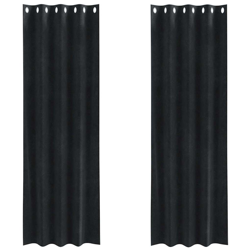 Verdunkelungsvorhänge 2 pcs Schwarz 140 x 140 cm Samt