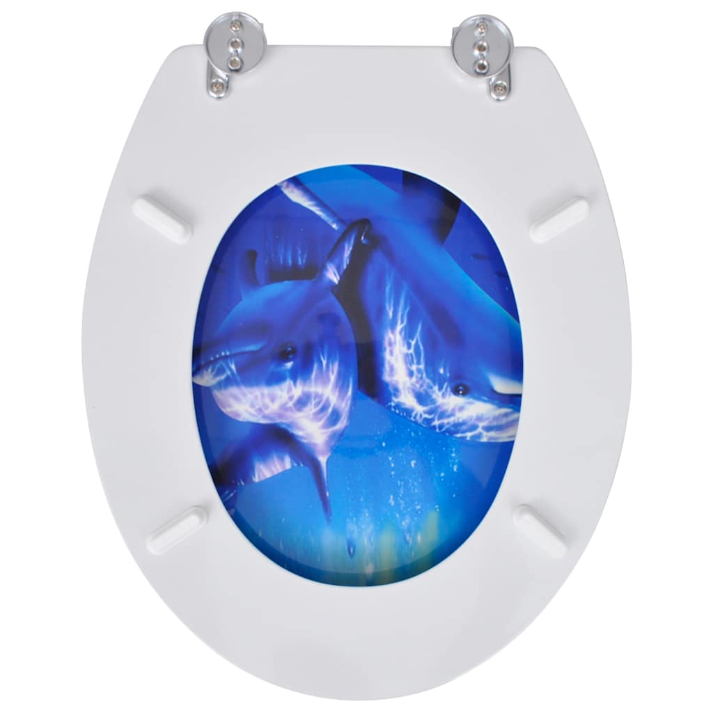 Toilettensitz MDF Deckel Schlichtes Design Weiß