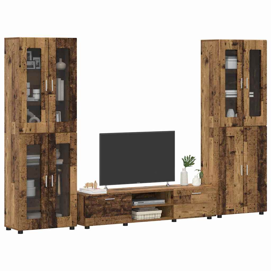 Highboard mit Regal FLORIN Weiß 60 x 35 x 182 cm Holzwerkstoff
