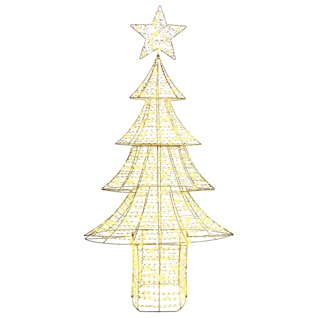 Weihnachtsbaum mit 120 LEDs Warmweiß 120,5 cm PET