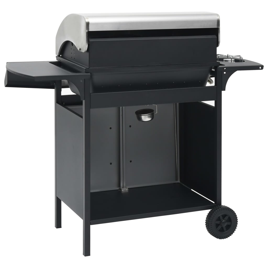 Gasgrill 4+1 Flammen Schwarz Stahl