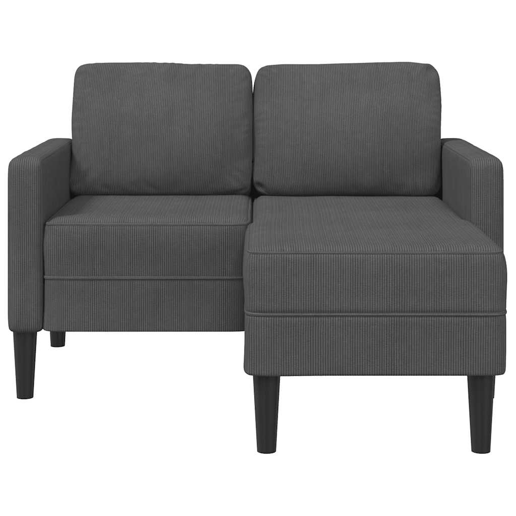 2-Sitzer-Sofa mit Chaiselongue L-Form Hellgrau 125 cm Leinen