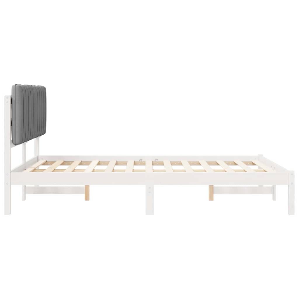 Bettgestell mit gepolstertem Kopfteil Hellgrau 200 x 200 cm