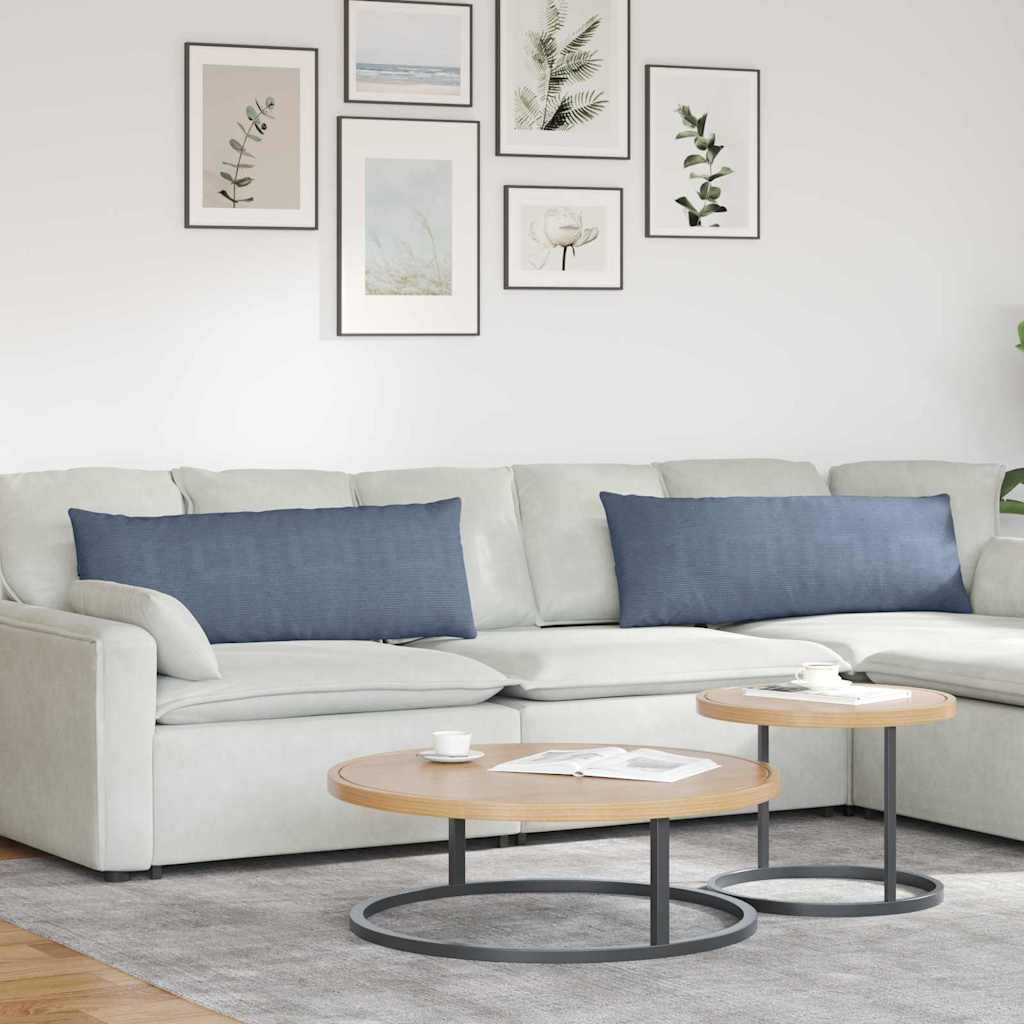 Sofakissen 2 Stück Hellgrau 50 x 30 cm Cordstoff