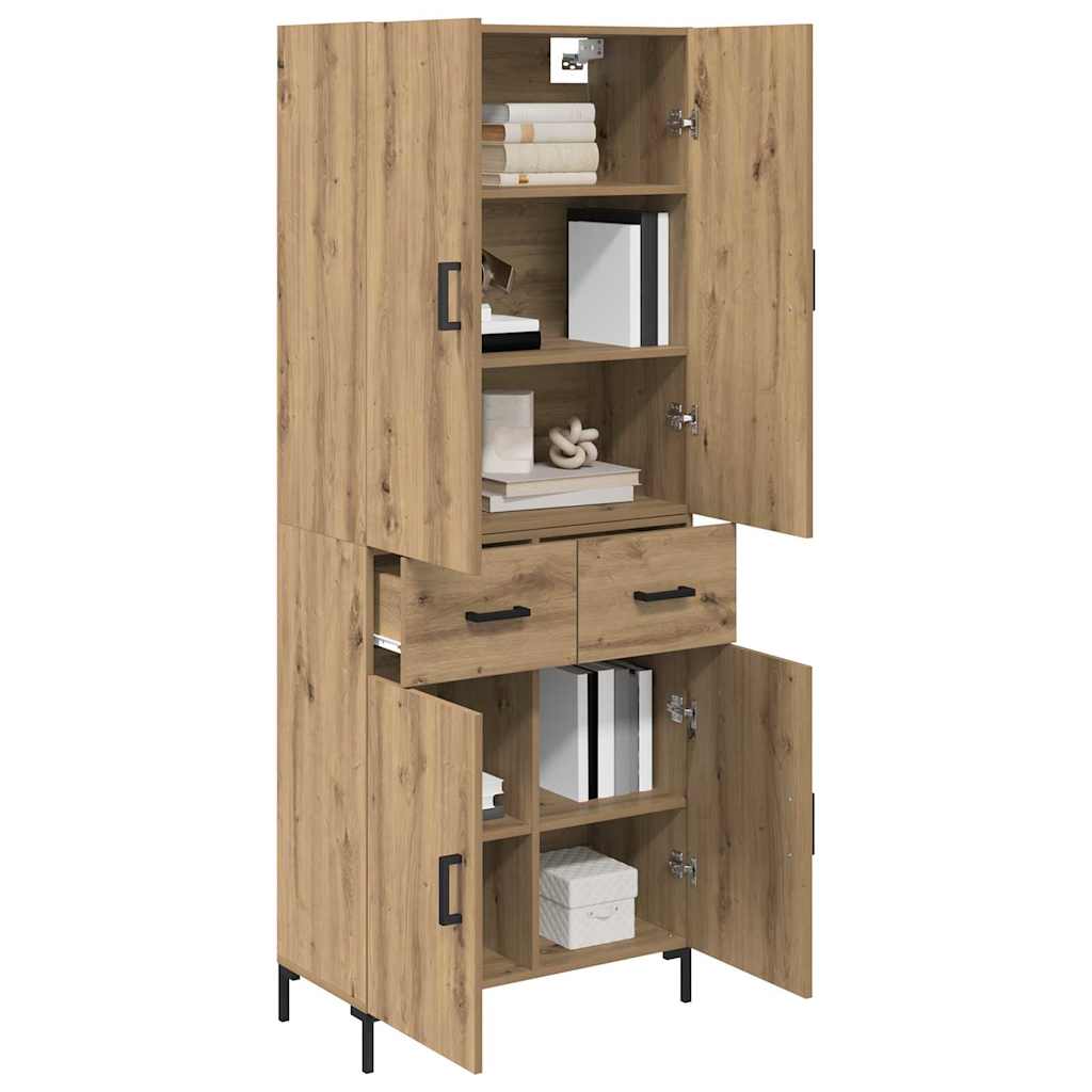 Highboard Betongrau 69,5x34x180 cm Holzwerkstoff