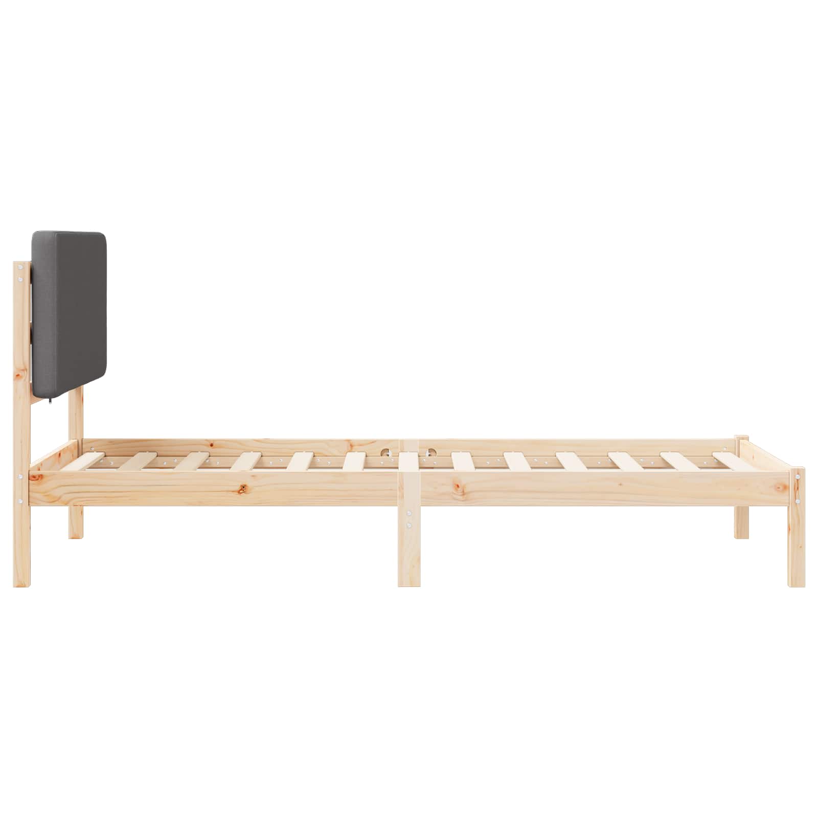 Bettgestell mit gepolstertem Kopfteil Hellgrau 200 x 200 cm