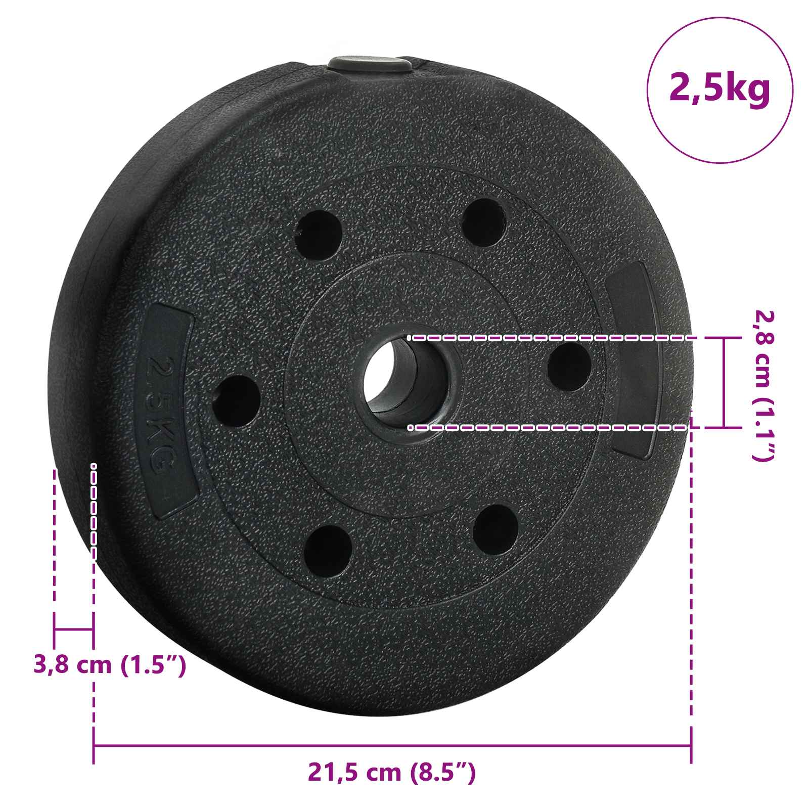 2-in-1 Hantelset 30kg Schwarz und Rot Zement und Eisensand