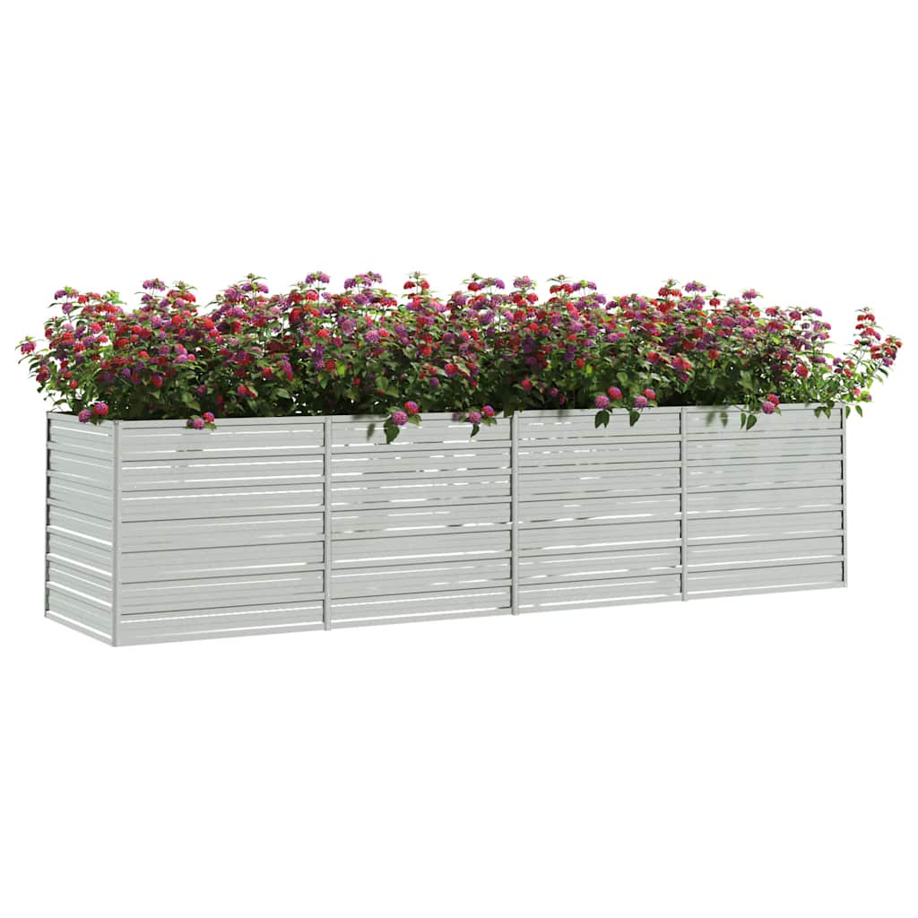 Garten-Hochbeet 160x80x77 cm Verzinkter Stahl Silbern