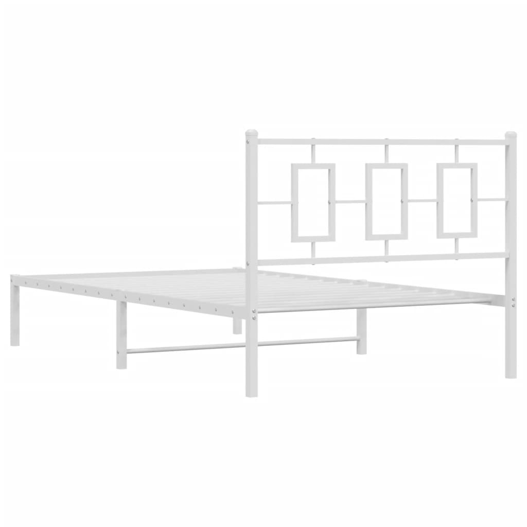 Bettgestell mit Kopf- und Fußteil Metall Weiß 180x200 cm