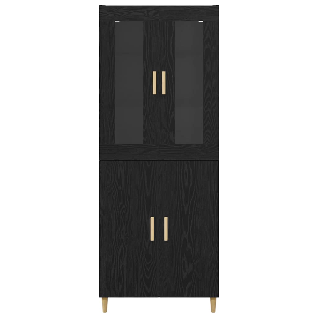 Highboard Altholz 69,5 x 34 x 180 cm Engineered Wood und Glas
