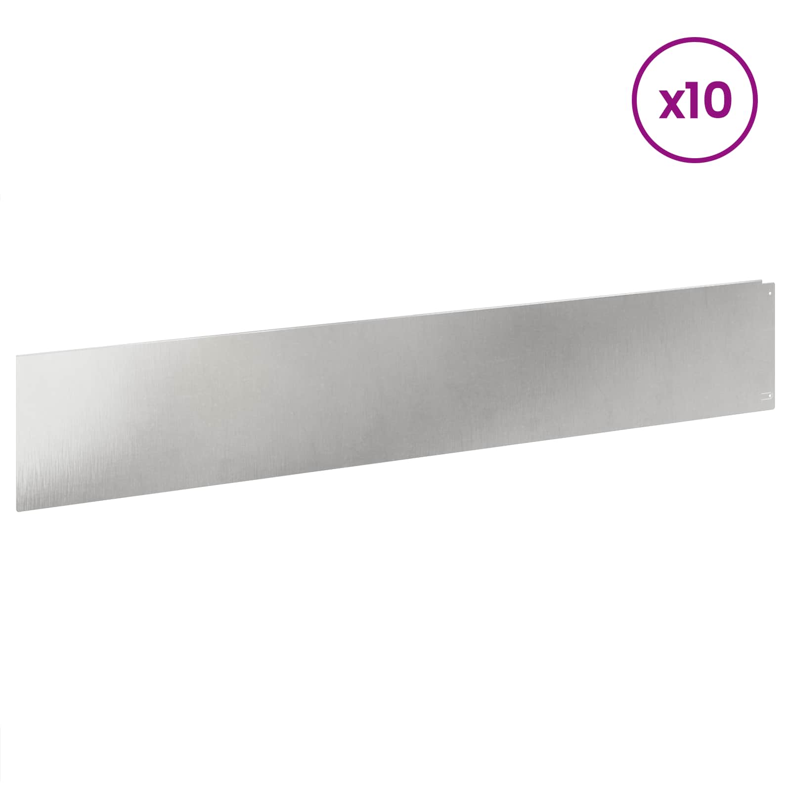 Raseneinfassung 10 pcs 100 x 12 cm Stahl Anthrazit