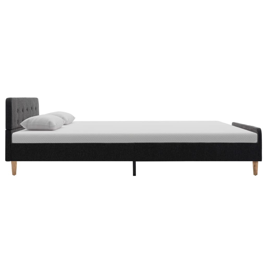 Bettgestell Dunkelgrau Sackleinen 90x200 cm
