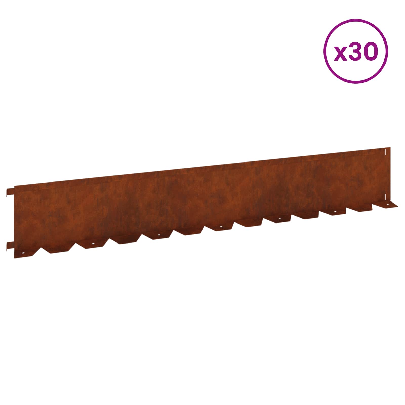 Raseneinfassung 10 pcs 102 x 4 x 4 cm Stahl Schwarz