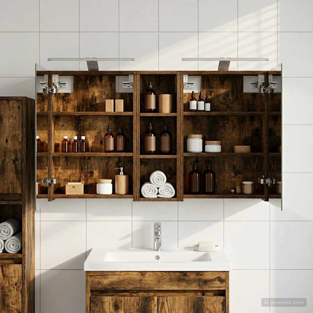 Badezimmerschrank-Set 3 pcs 80 x 10,5 x 50 cm Holzwerkstoff