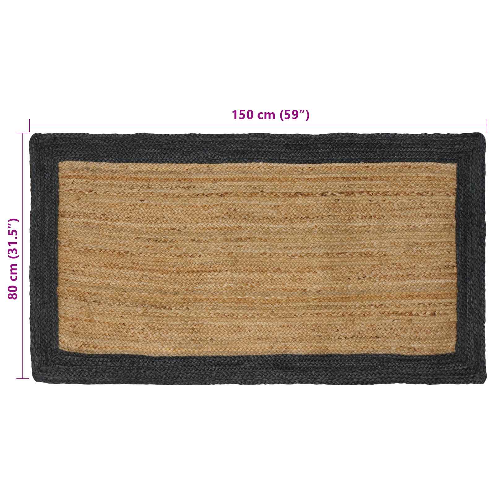 Bereichsteppiche Grau 60 x 110 cm Jute