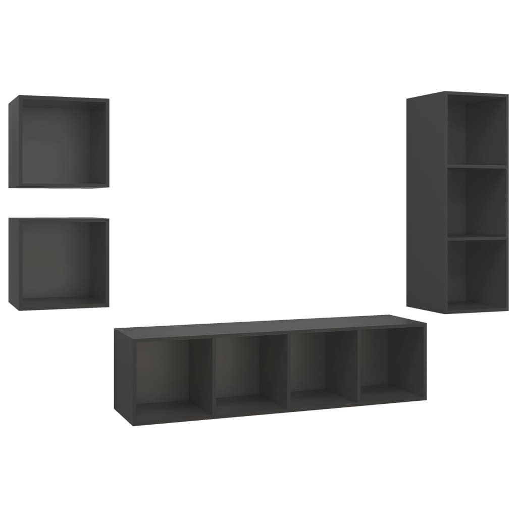 4-tlg. TV-Schrank-Set Weiß Holzwerkstoff
