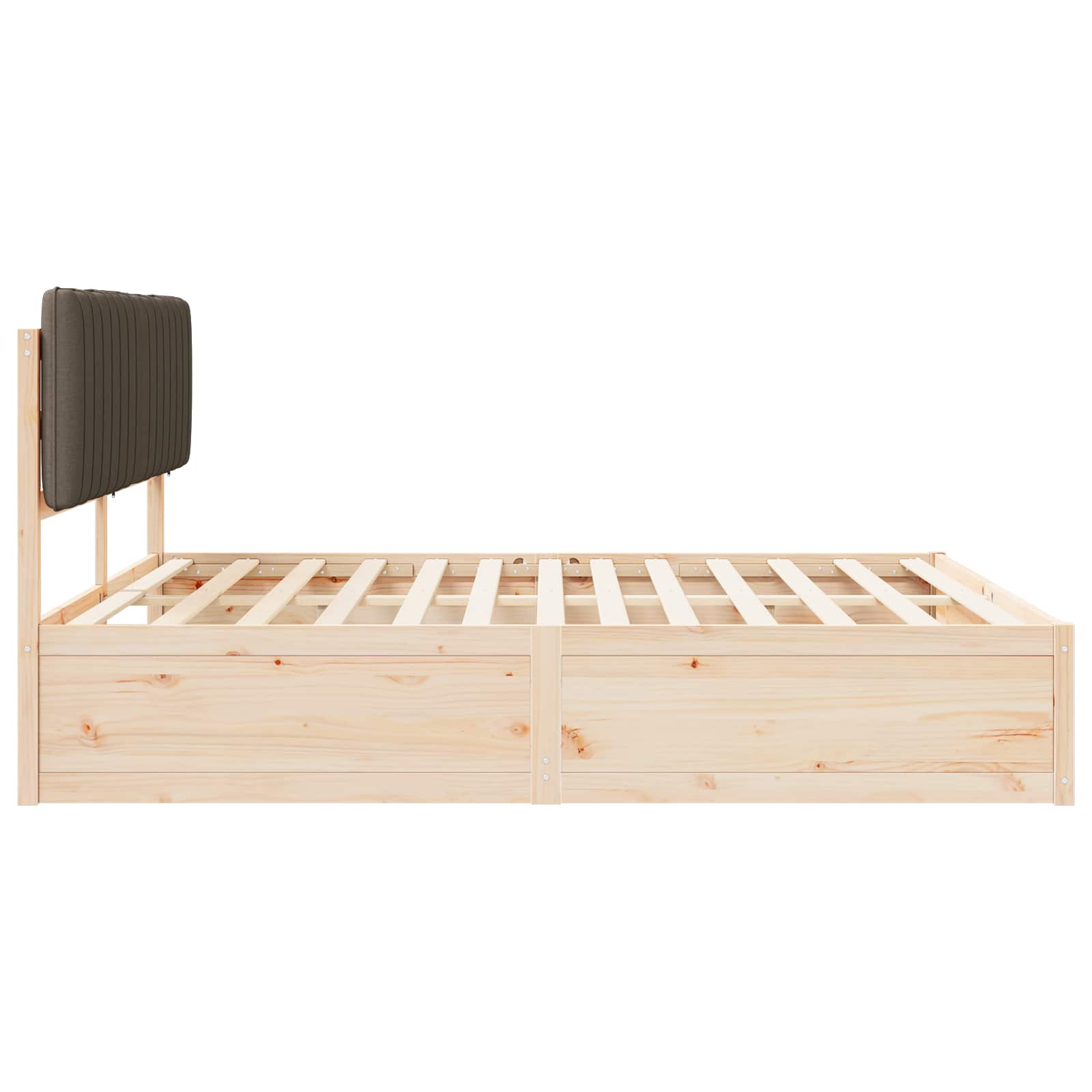 Bettgestell mit gepolstertem Kopfteil Hellgrau 200 x 200 cm