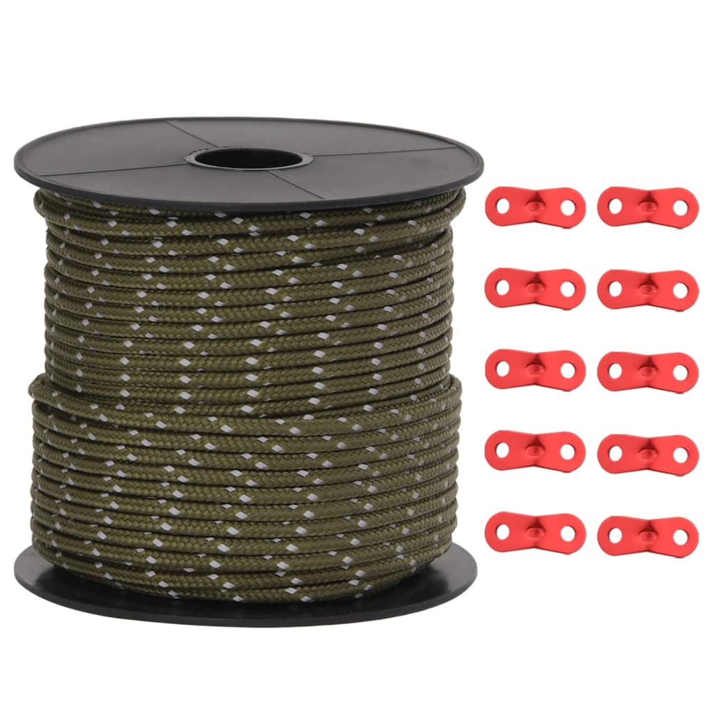 Zeltleine Reflektierend mit Seilspannern 50 m 3 mm