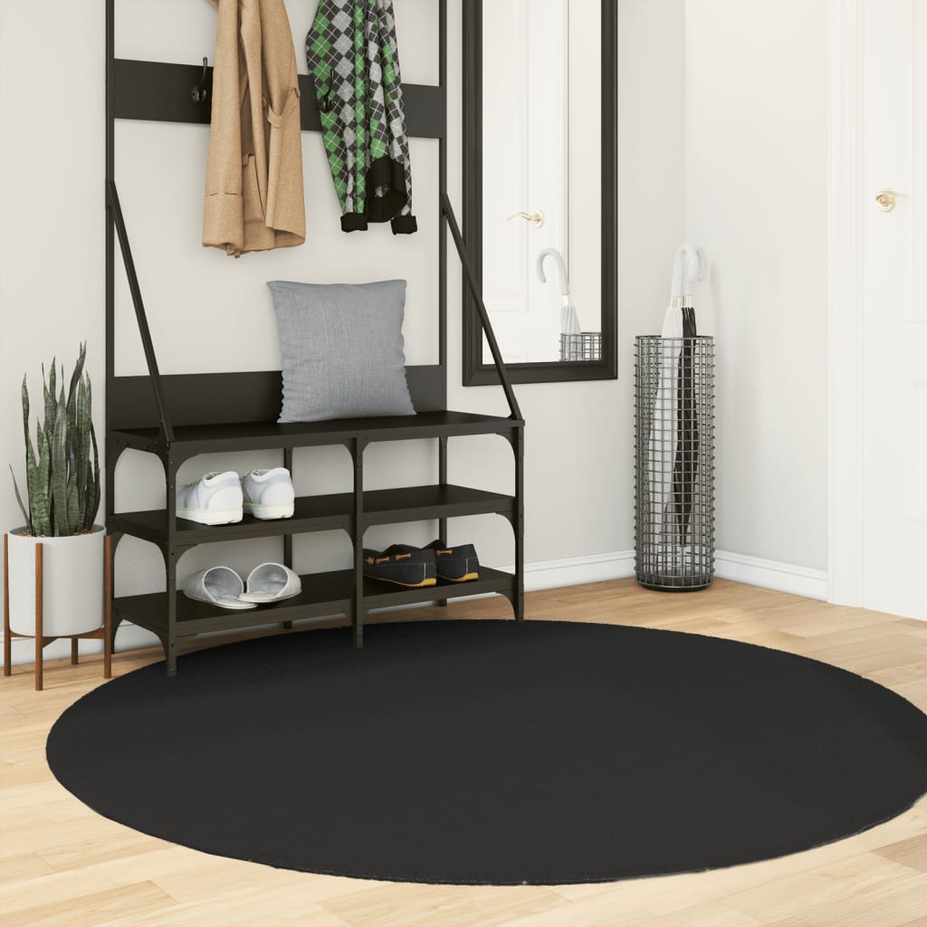 Teppich HUARTE Kurzflor Weich und Waschbar Anthrazit 60x110 cm