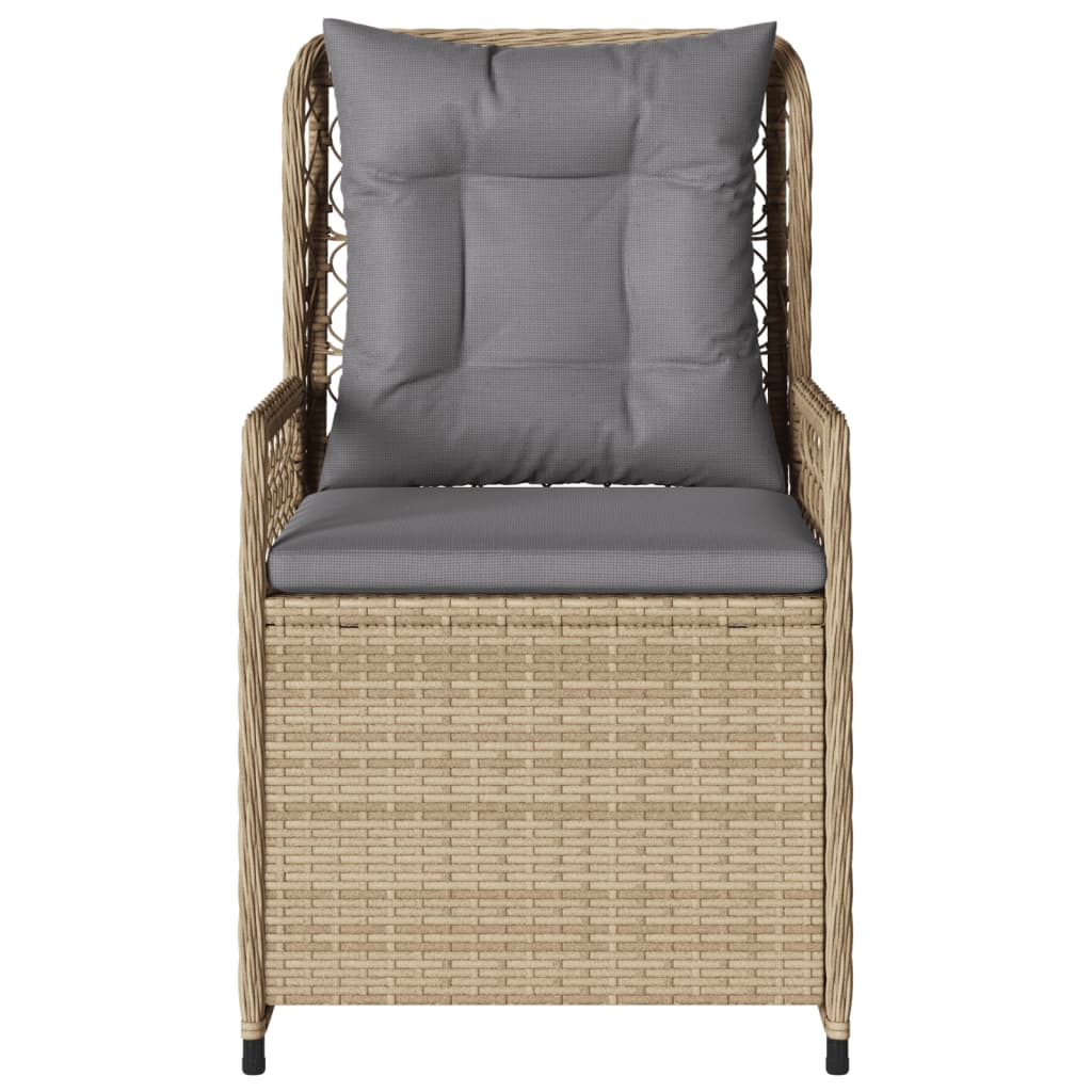 Gartensessel 2 Stk. Verstellbar Schwarz Poly Rattan