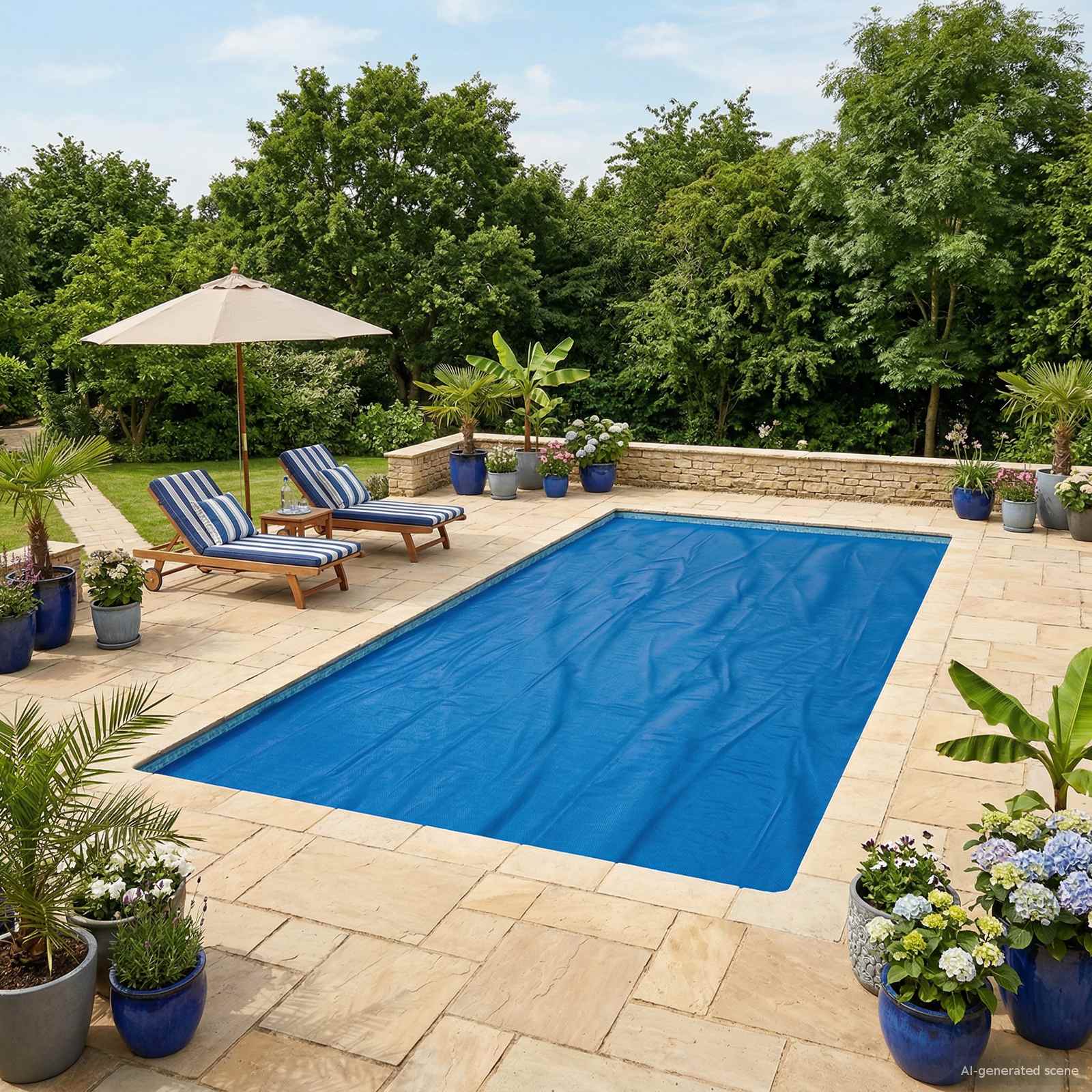 Solar Poolabdeckung 1000 x 500 cm 110 μm Quadratisch PE Schwarz