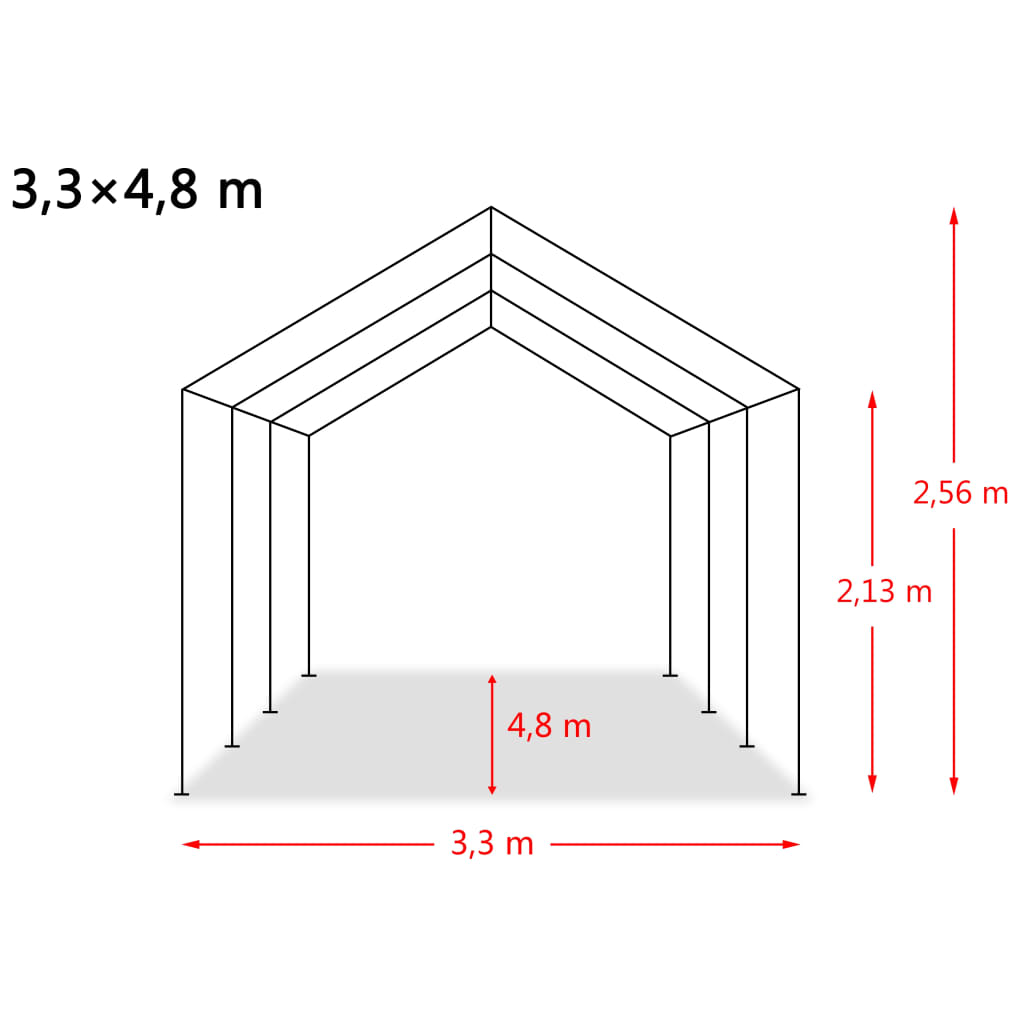 Weidezelt PVC 550 g/m² 3,3×3,2 m Dunkelgrün