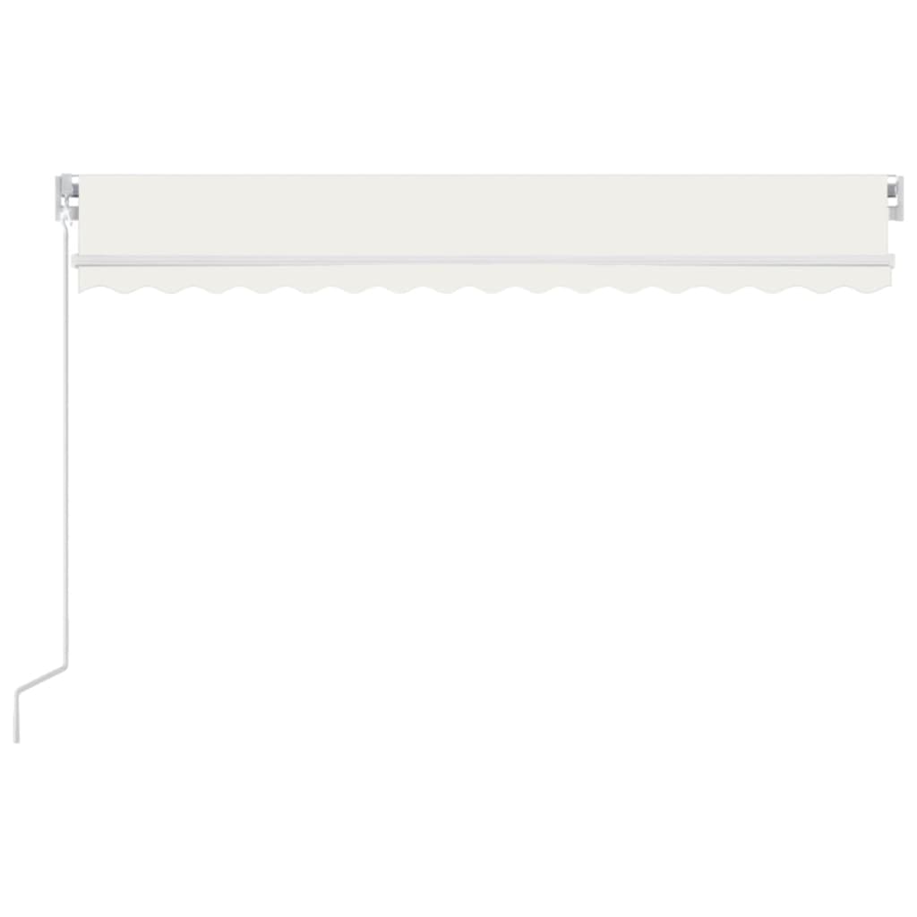 Markise Manuell Einziehbar mit LED 300x250 cm Blau und Weiß