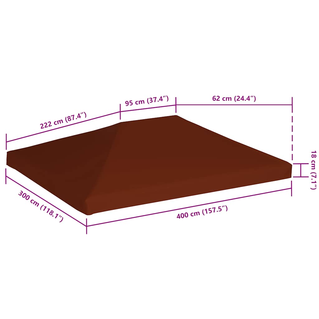 Pavillondach 310 g / m² 3x3 m Taupe
