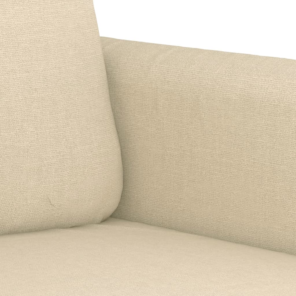 3-tlg. Sofagarnitur mit Kissen Braun Stoff