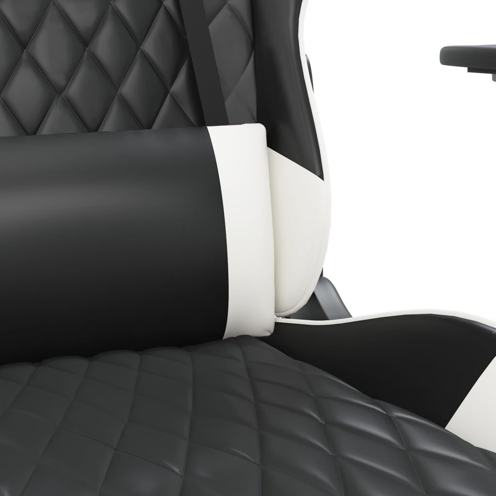 Gaming-Stuhl mit Massagefunktion Schwarz und Blau Kunstleder