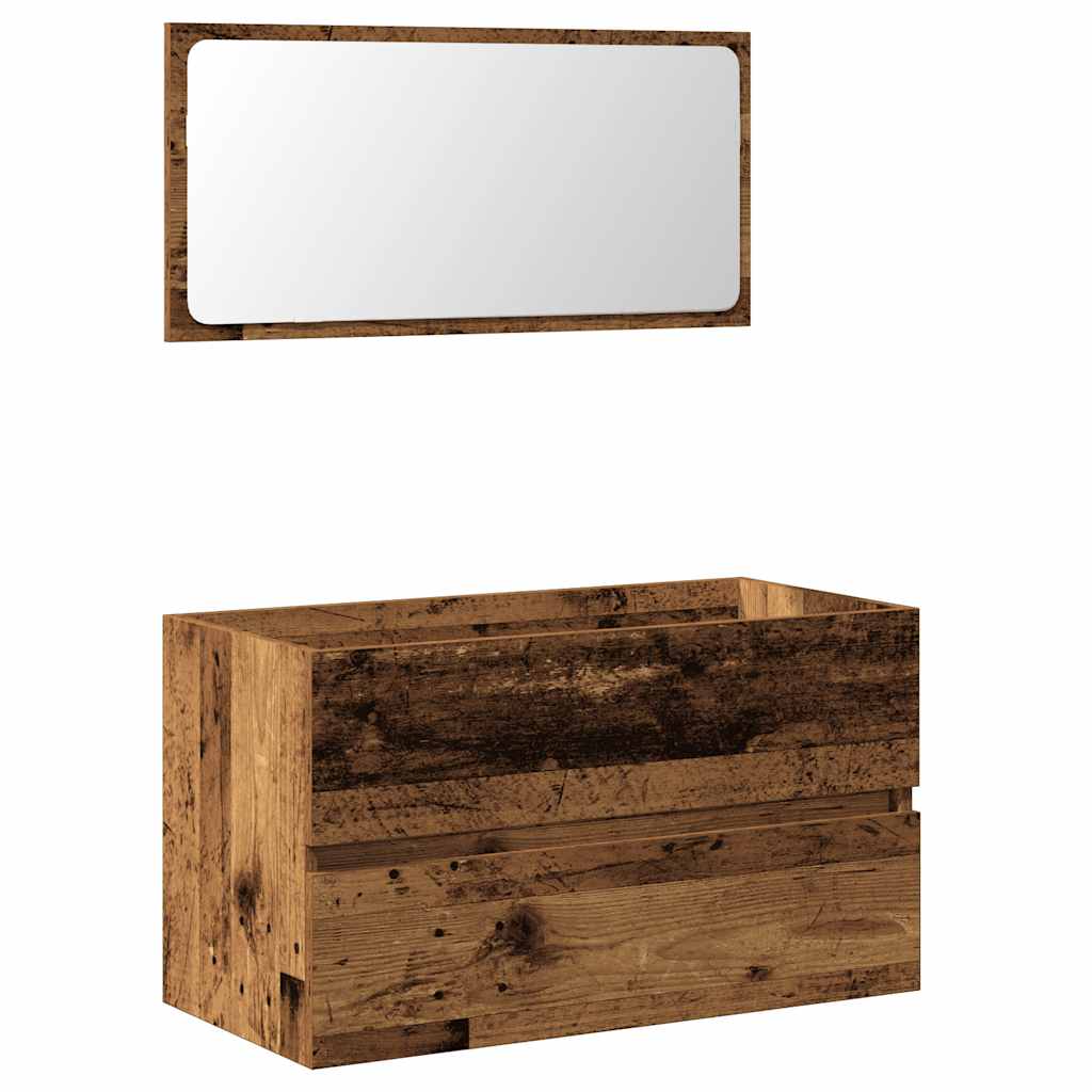 2-tlg. Badmöbel-Set Weiß Holzwerkstoff