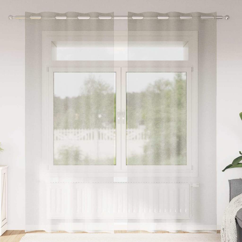 Voile-Vorhang mit Vorhängen 2 pcs Weiß 140 x 140 cm Polyester