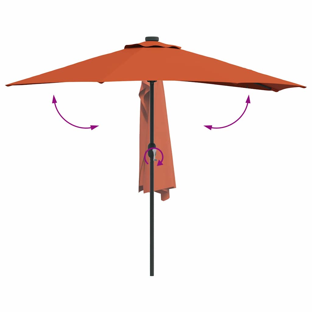 Garten-Sonnenschirm Sand 294 x 150 x 224 cm Polyester und Stahl