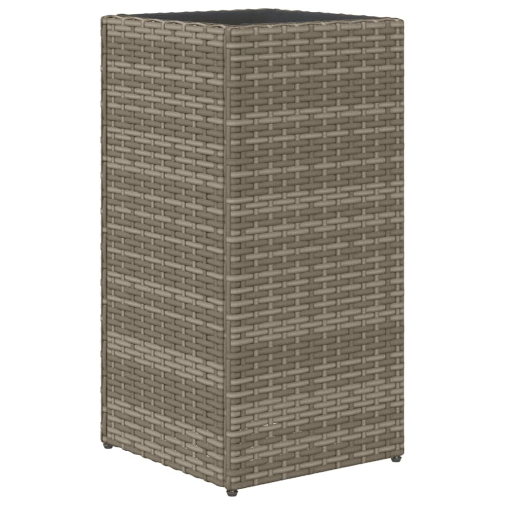 Pflanzkübel 2 Stk. Schwarz 40x40x80 cm Poly Rattan