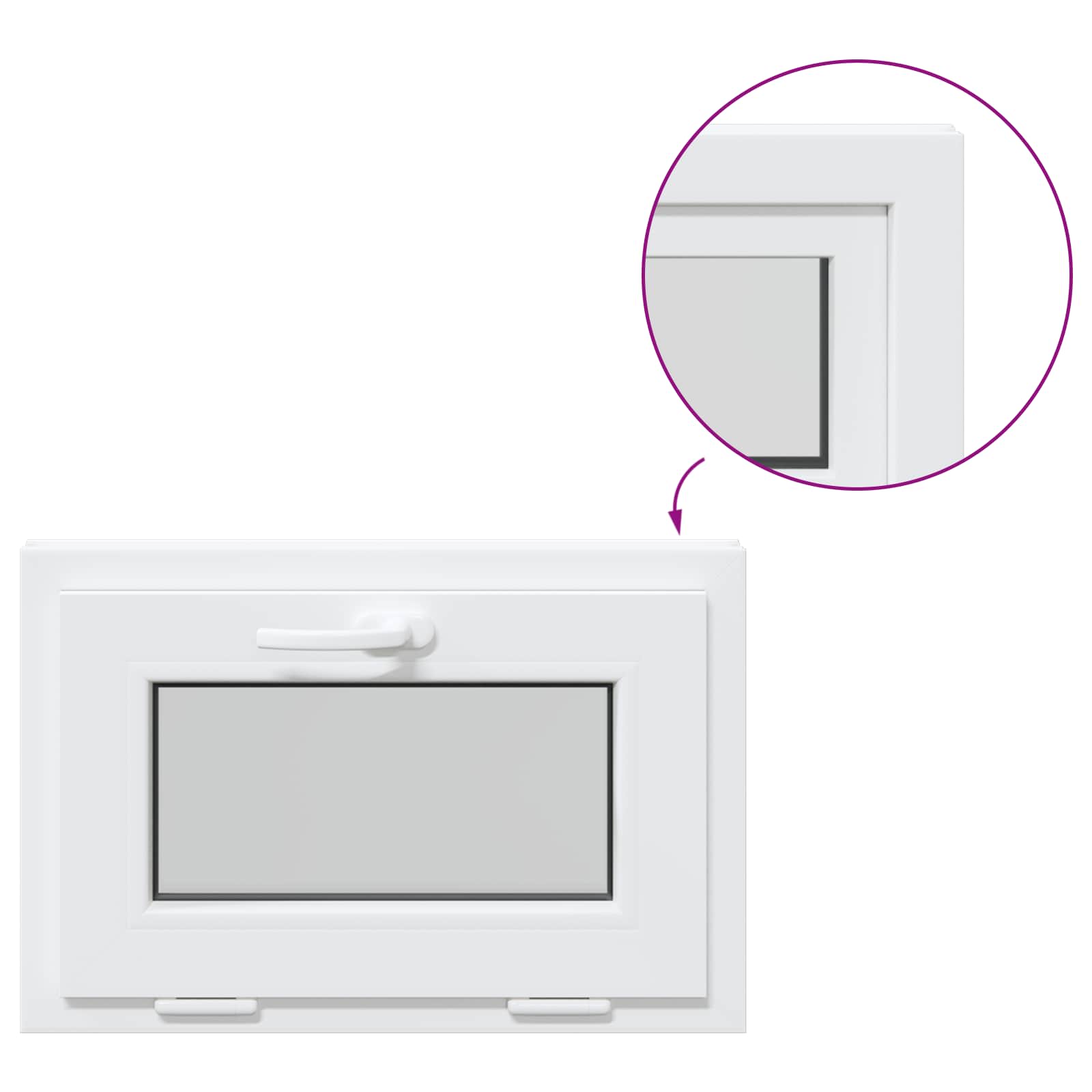 Kellerfenster RISOR 60 x 40 cm PVC und Glas Weiß