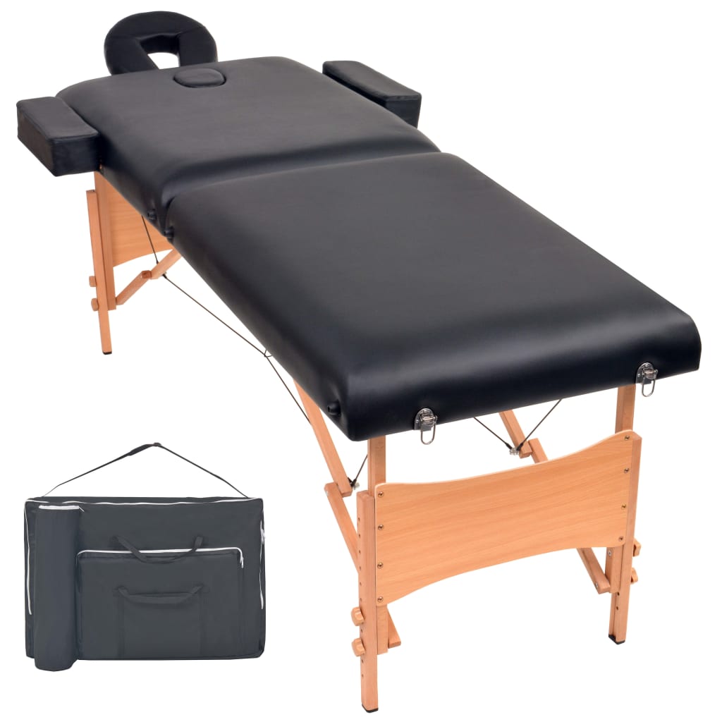 Massageliege 2-Zonen Klappbar 10 cm Sitz Weiß