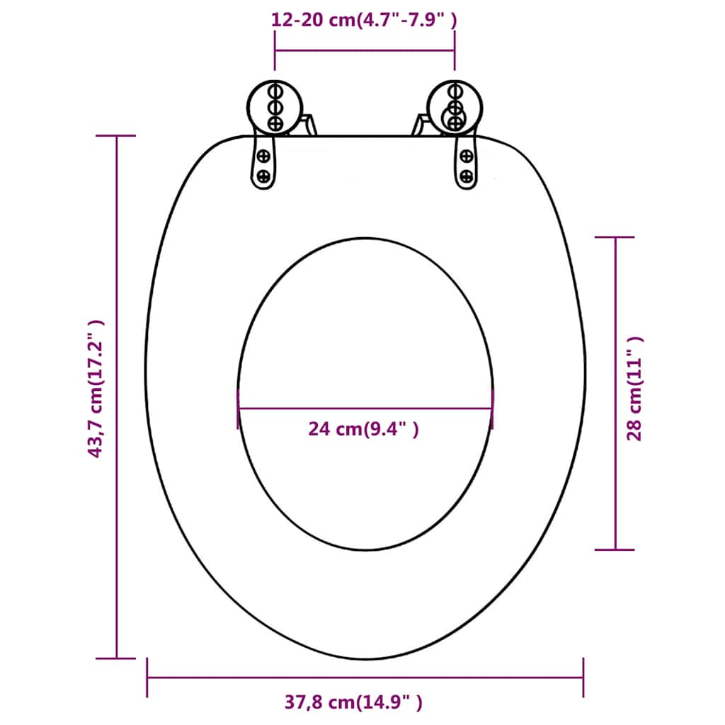Toilettensitz MDF Deckel Schlichtes Design Weiß